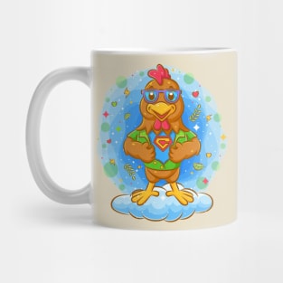 Rooster super hero costume Mug